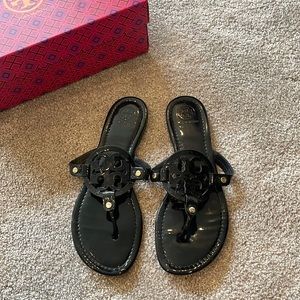 Tory Burch Miller Patent Calf  Black Size 9